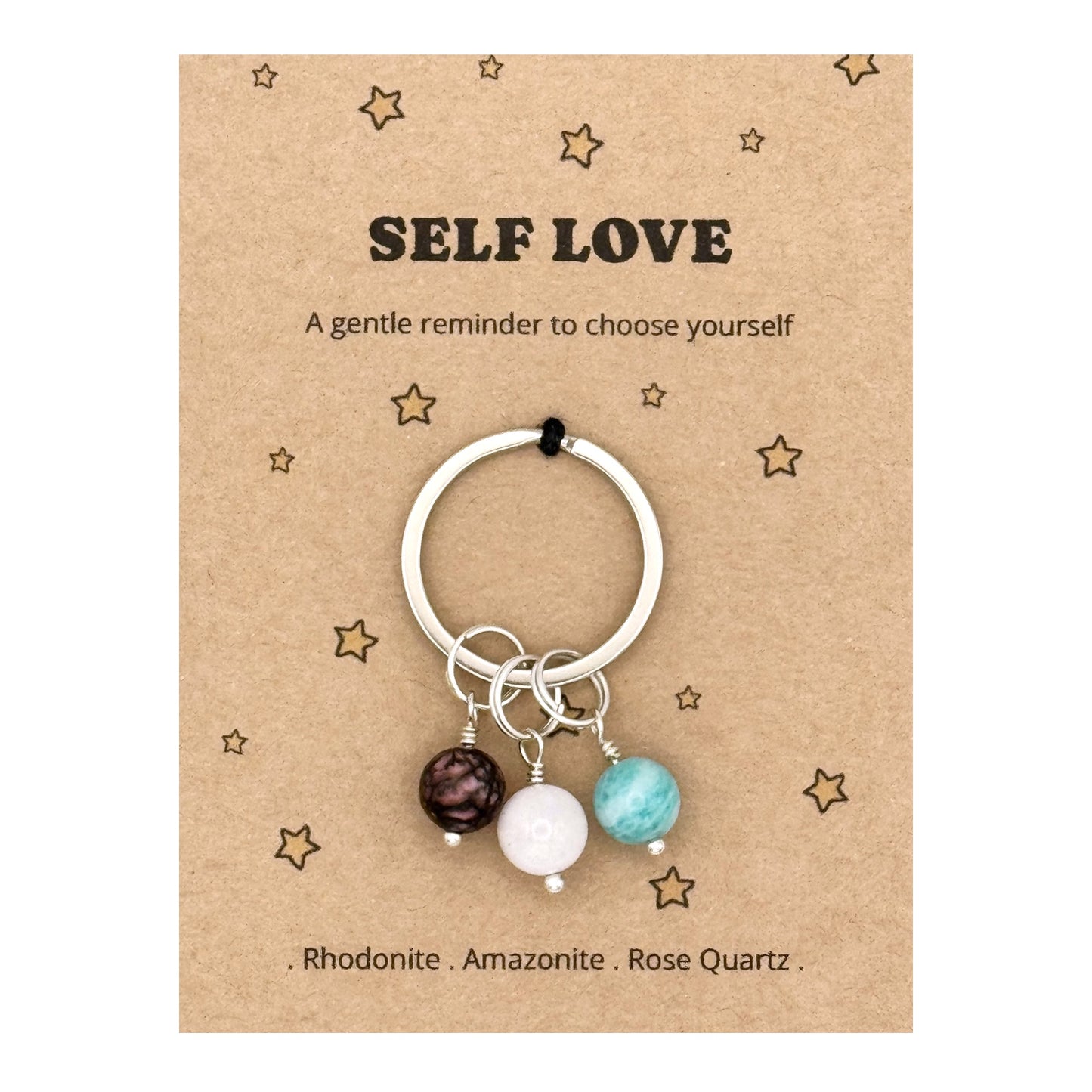 Self Love Crystal Keyring – Love Yourself Gift for Her