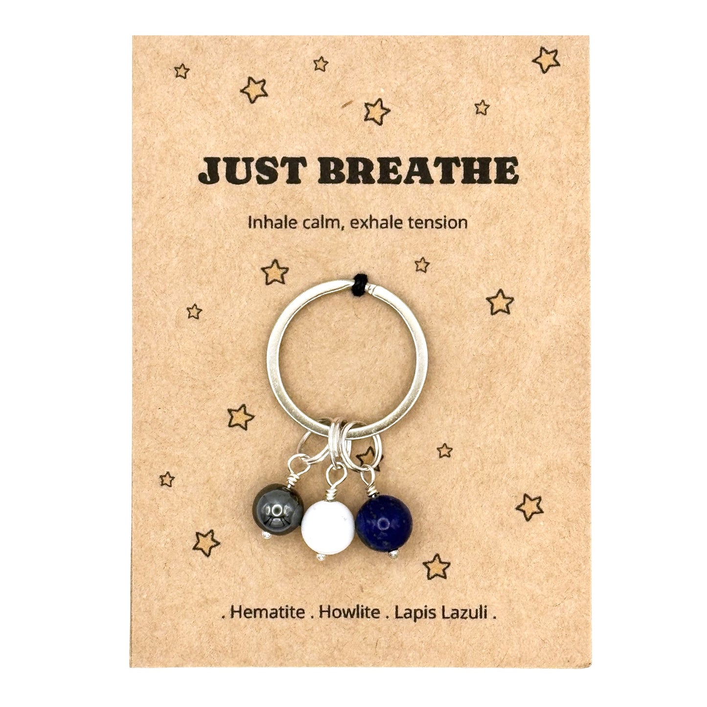 Work Stress Crystal Keyring – Just Breathe Encouragement Gift