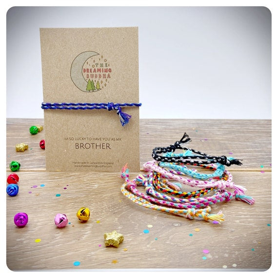 Brother Friendship Bracelet, Brother Birthday, Personalised Braided Bracelet For Man