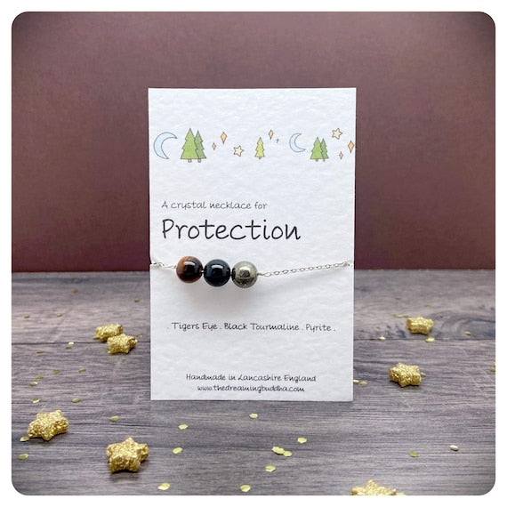 Healing Protection Necklace, Emotional Protection Crystals, Protection From Harm Gift, Psychic Attack Jewellery, Keep Safe Gift