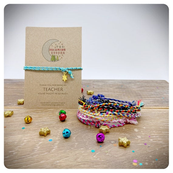 Teacher Appreciation Bracelet, Teacher Thank You Card, End Of Year Teacher Gift