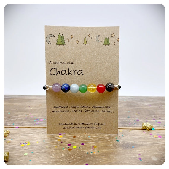 7 Chakra Bracelet, Protection Crystal Healing, Gemstone Chakra Anklet, Energy Bracelet Men & Woman, Wire Wrapped Crystals