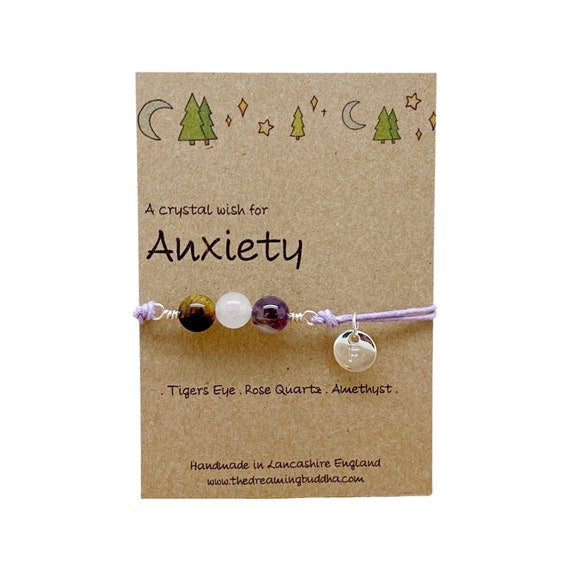 Anxiety Bracelet, Healing Crystal Anxiety Bracelet, Relaxing Crystals, Healing Anxiety Relief Gemstones, Help With Worry Bracelet