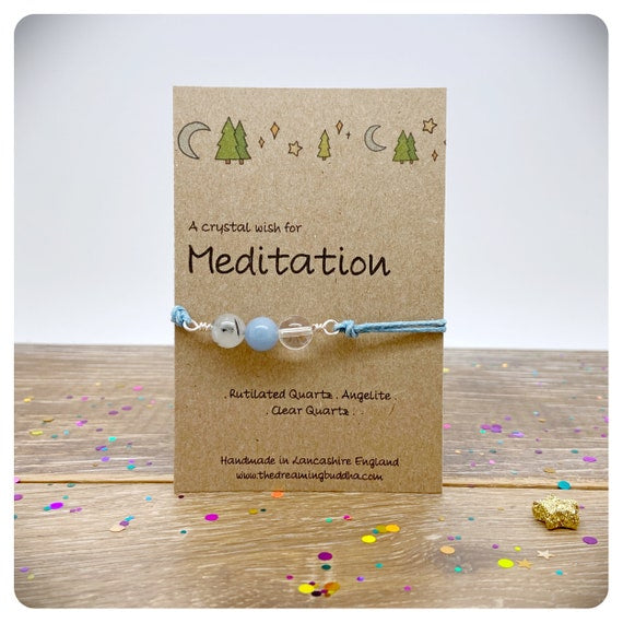 Meditation Crystal Bracelet, Self Care Crystals, Stress Anxiety Jewellery, Tense Worry Bracelet, Inner Peace Gift, Genuine Healing Stones