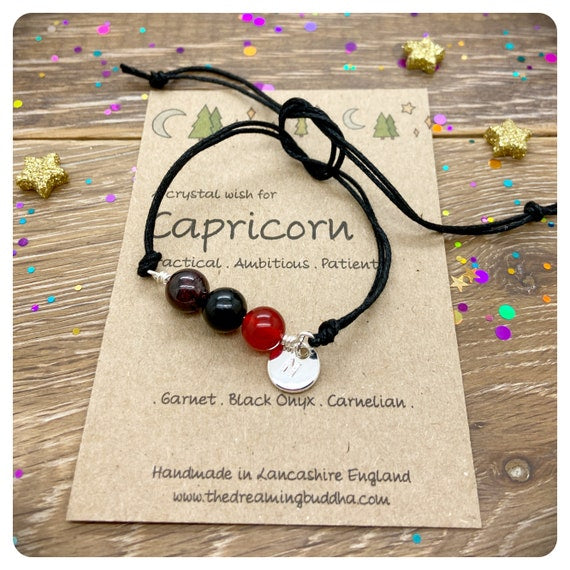 Capricorn Zodiac Crystal Bracelet, Horoscope Gift, Astrology Birthstone Anklet, Personalised Star Sign Gift