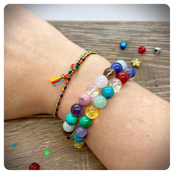 Summer Holiday Friendship Bracelet, Summer Vibes Colourful Braided Beach Bracelet, Personalised Holiday Bracelet, Boho Beach Jewellery