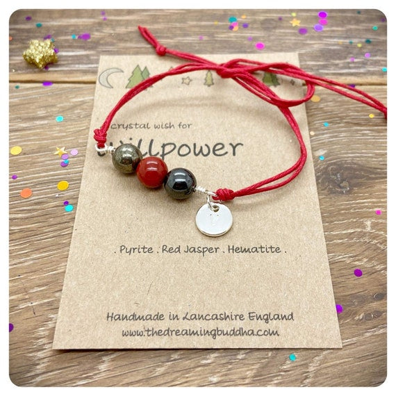 Willpower Crystals, Goal Setting Bracelet, Self Control Gemstones, Procrastination Support, Inner Strength Gift, Resist Temptation Stones
