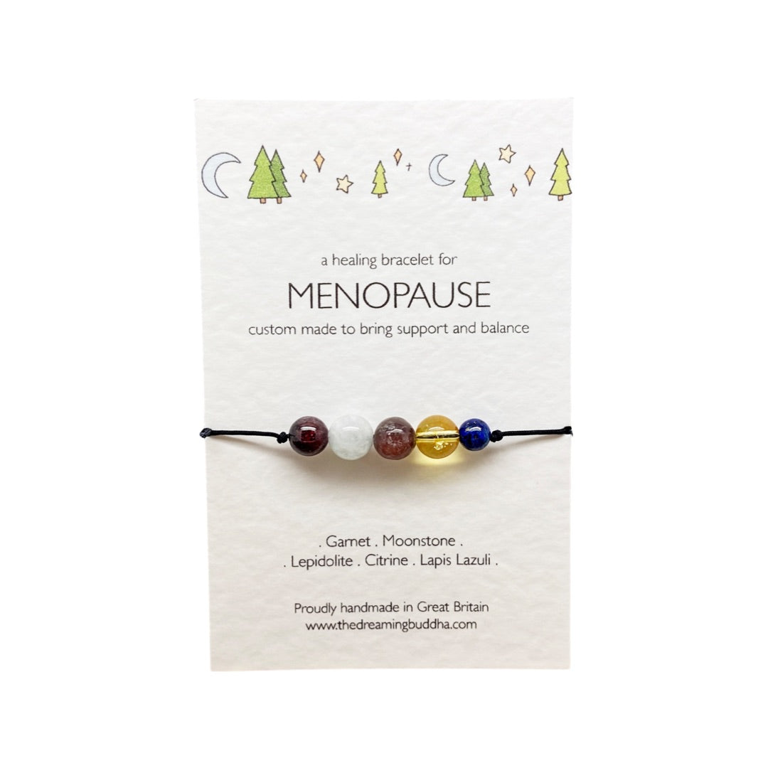 Menopause Crystal Bracelet, Peri-Menopause Support Jewellery, Healing Gemstone Beads