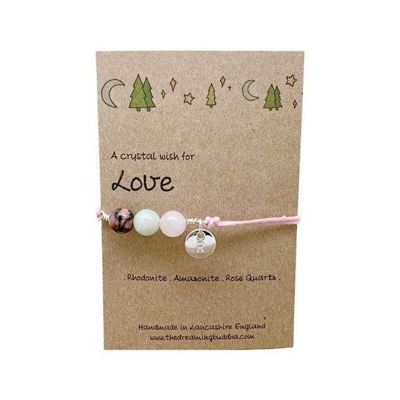 Love Crystal Bracelet, Love You Valentines Gift, Love Gemstones, Self Love Friendship, Love Postal Gift, Personalised Relationship Gift