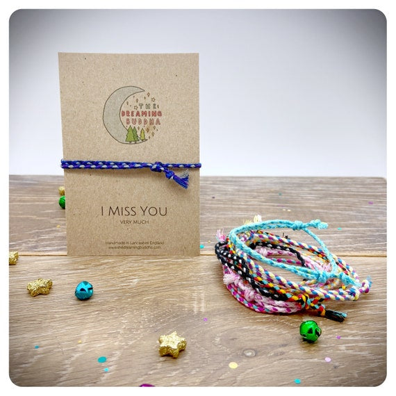 I Will Miss You Friendship Bracelet, Leaving Card, New School Gift, New Job Present, Personalised Goodbye Gift