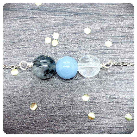 Anytime Meditation Necklace, Mindfulness Gift For Her, Handmade Crystal Choker, Self Care Healing Crystals, Stress Anxiety Jewellery