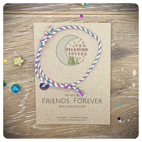 Student Gift, Friends Forever Bracelet, Friendship Gift, Personalised Braided Bracelet, Adjustable Plaited Cotton Bracelet