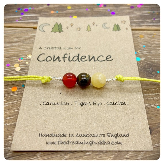 Self Confidence Crystal Bracelet, Inner Strength Jewellery, Interview Good Luck Gift, Driving Test Crystals, Self Belief Anklet