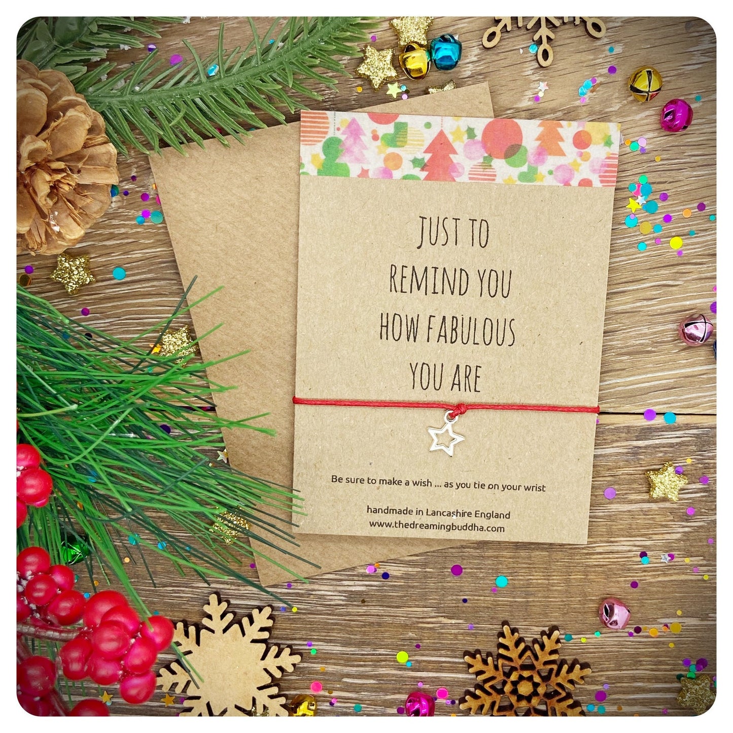 Fabulous Friend Christmas Card, Best Friend Wish Bracelet, Xmas Friendship Gift, Fabulous Friend Wish Bracelet, Thinking Of You Gift