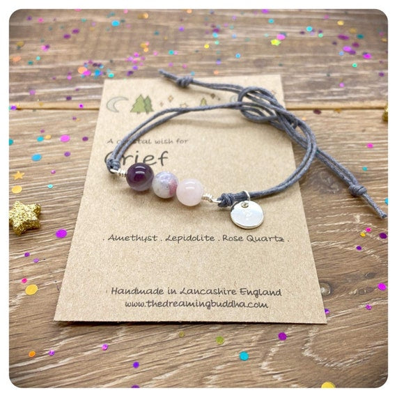 Grief & Loss Crystal Bracelet, Postal Bereavement Gift, Grief Support Healing Bracelet, Family Loss Memorial Gifts, Sorry For Your Loss