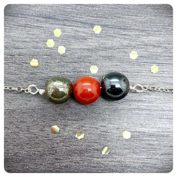 Inner Strength Crystal Necklace, Willpower Gemstones, Goal Setting Jewellery, Self Control Beaded Bar Necklace, Obsessive Behaviours Gift