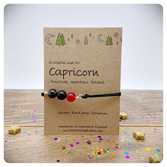 Capricorn Zodiac Crystal Bracelet, Horoscope Gift, Astrology Birthstone Anklet, Personalised Star Sign Gift