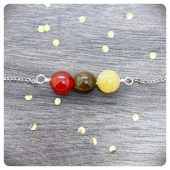 Personalised Confidence Crystal Necklace, Self Esteem Gift For Her, Wrapped Bead Bar Pendant, Self Belief Crystal Birthday Gift