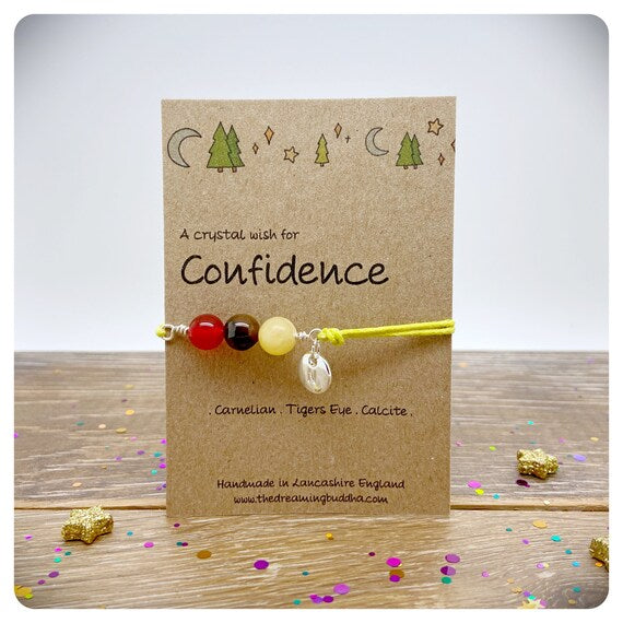 Self Confidence Crystal Bracelet, Inner Strength Jewellery, Interview Good Luck Gift, Driving Test Crystals, Self Belief Anklet