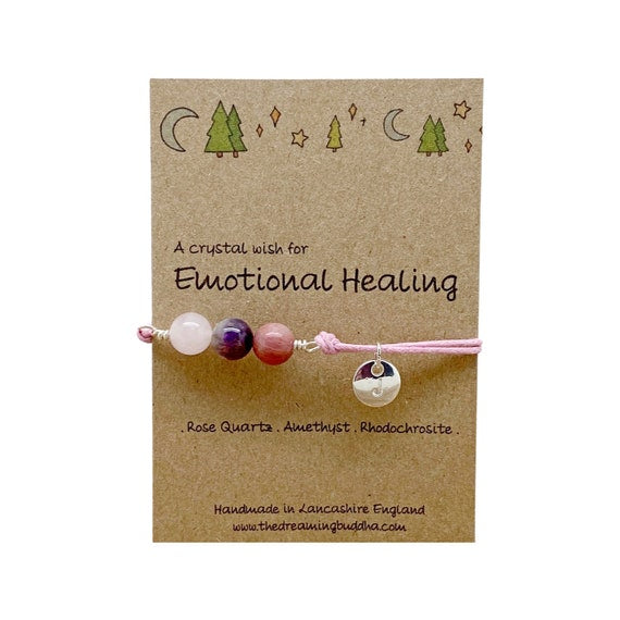 Emotional Healing Crystal Bracelet, Emotional Support Coworker, Self Love Gemstones, Stress Relief Crystal Anklet, Spiritual Protection Gift