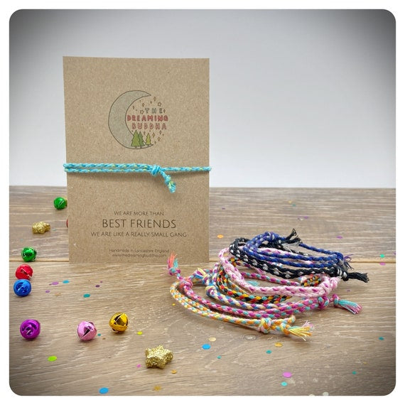 Best Friend Friendship Bracelet, Personalised BFF Bracelet, Best Friend Small Gang Card