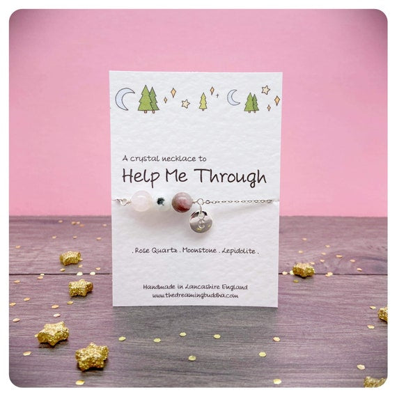 Emotional Healing Crystal Necklace, Self Love Gift, Motivational Gemstones, Gemstone Chain Choker Necklace, Help Me Through Hard Times