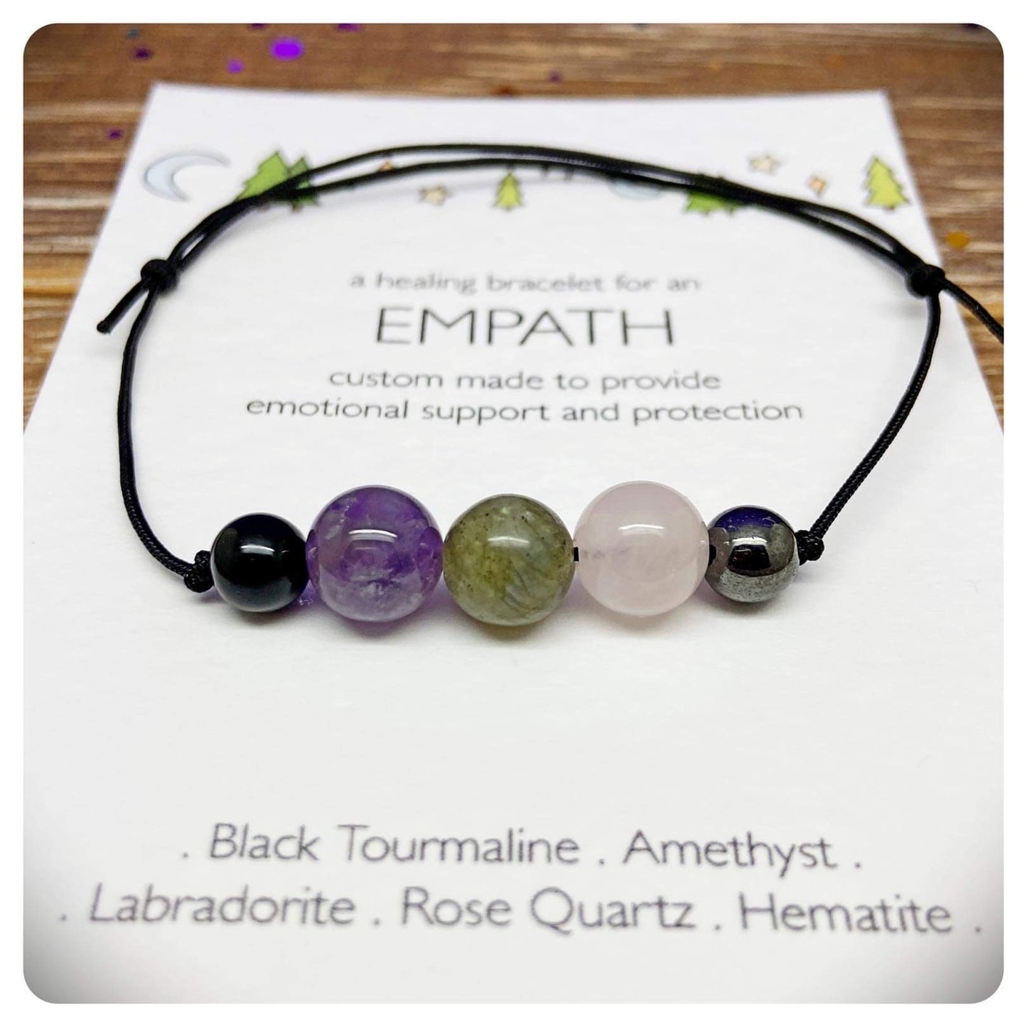 Empath Shield Bracelet, Empath Crystal Support, Negative Energy Gift, Aura Protection Jewellery