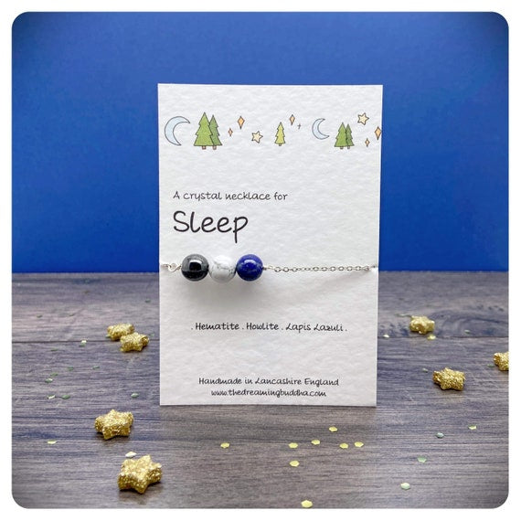 Calming Crystals For Sleep, Sweet Dreams Crystal Necklace, Insomnia Healing Gemstones, Mindfulness Meditation Gemstone Jewellery