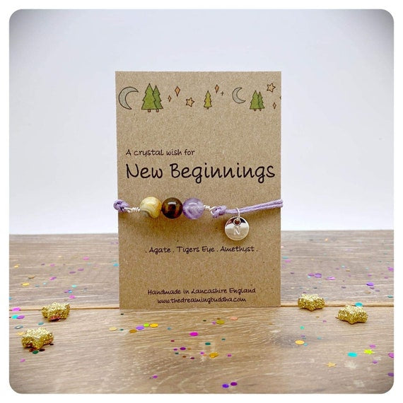 New Beginnings Bracelet, Fresh Start Friendship Gift, New Job Leaving Present, Healing Divorce Bracelet, Move Forward Gemstone Bracelet