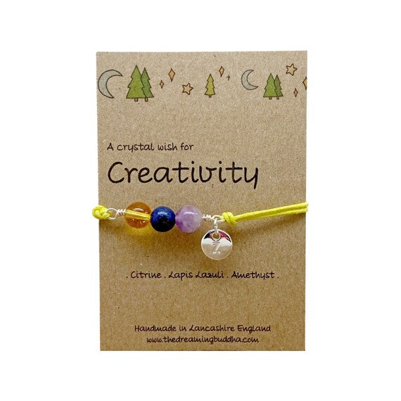 Creativity Crystal Bracelet, Motivational Gift for Artists and Writers, Creative Thought Gemstones, Inspirational Thinking Bracelet