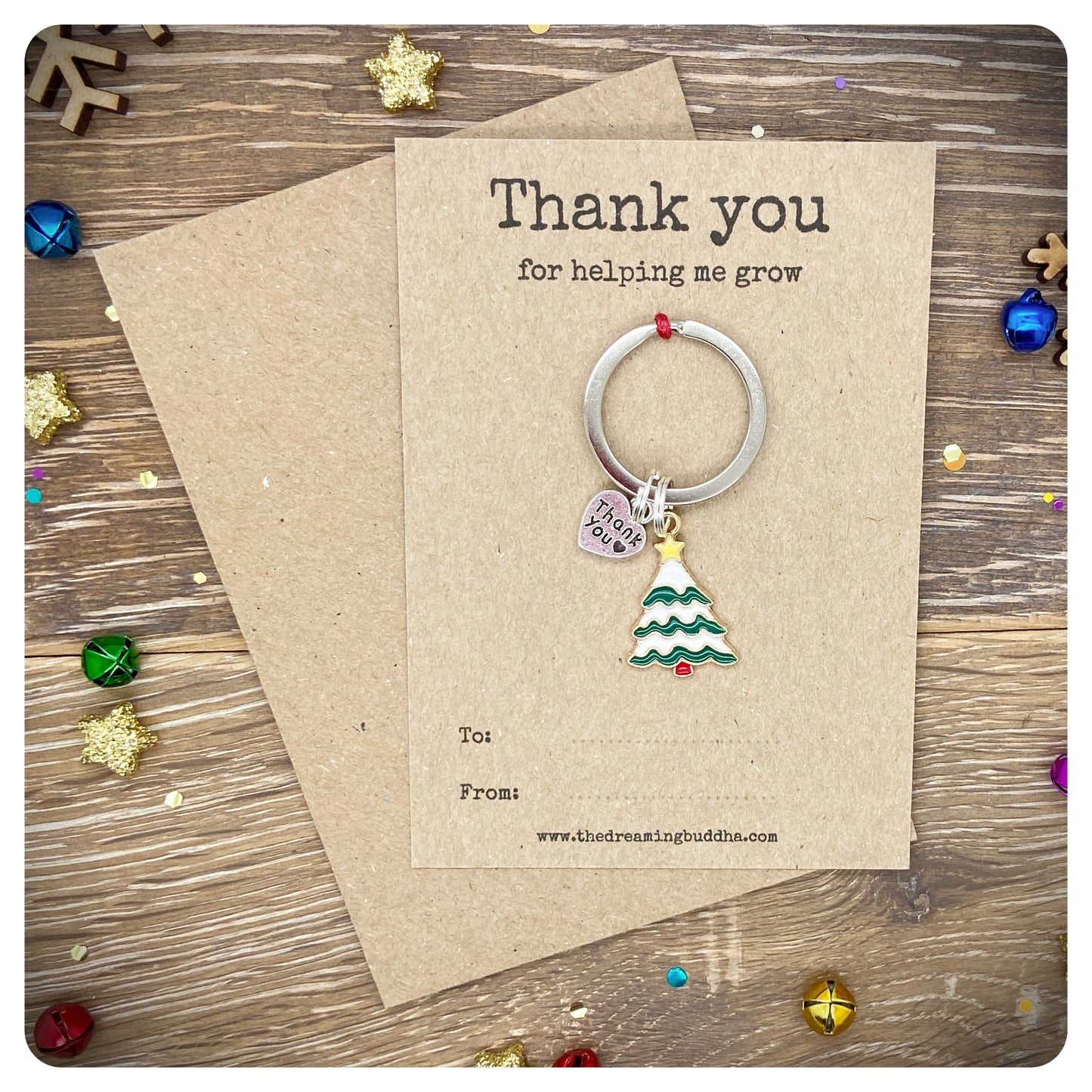 Thank You For Helping Me Grow Teacher Gift, End Of Term Teacher Keyring, Personalised Teacher Gift