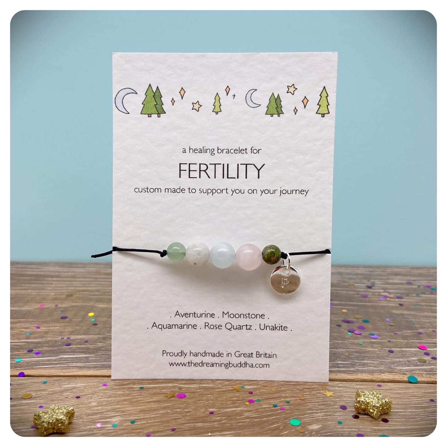 Fertility Support Bracelet, Adjustable Gemstone Bead Bracelet, Healing Crystal IVF Fertility Gift