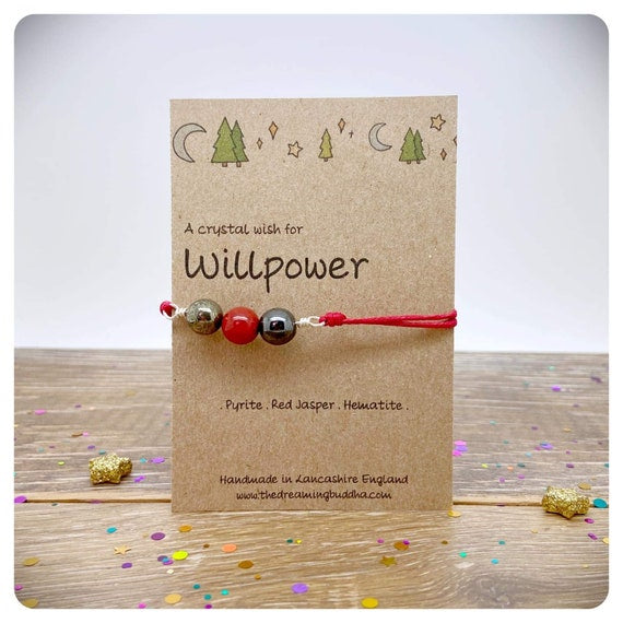 Willpower Crystals, Goal Setting Bracelet, Self Control Gemstones, Procrastination Support, Inner Strength Gift, Resist Temptation Stones