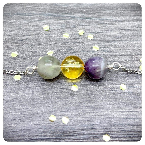 Positive Mindset Necklace, Crystals For Positivity, Believe in Yourself Card, Healing Well-being Jewellery, Mental Health Friendship Gift