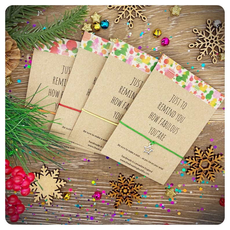 Fabulous Friend Christmas Card, Best Friend Wish Bracelet, Xmas Friendship Gift, Fabulous Friend Wish Bracelet, Thinking Of You Gift