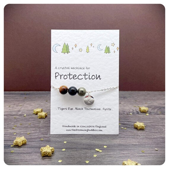 Healing Protection Necklace, Emotional Protection Crystals, Protection From Harm Gift, Psychic Attack Jewellery, Keep Safe Gift