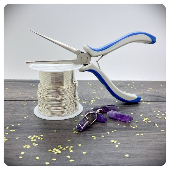 Wire Wrapped Amethyst Point Keyring, Personalised Amethyst Crystal Keychain, Anxiety Crystal Key Ring, Gemstone Bag Charm, Handmade UK