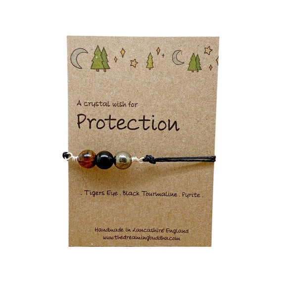 Protection Gemstone Tie On Bracelet, Healing Crystal Protective Bracelet, Protection Amulet, Spiritual Negative Energy Jewellery