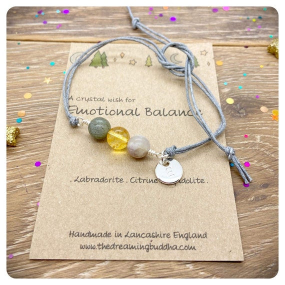 Emotional Balance Wrapped Crystal Bracelet, Emotional Healing Jewellery, Hormone Support Bracelet, Calming Emotions Crystals