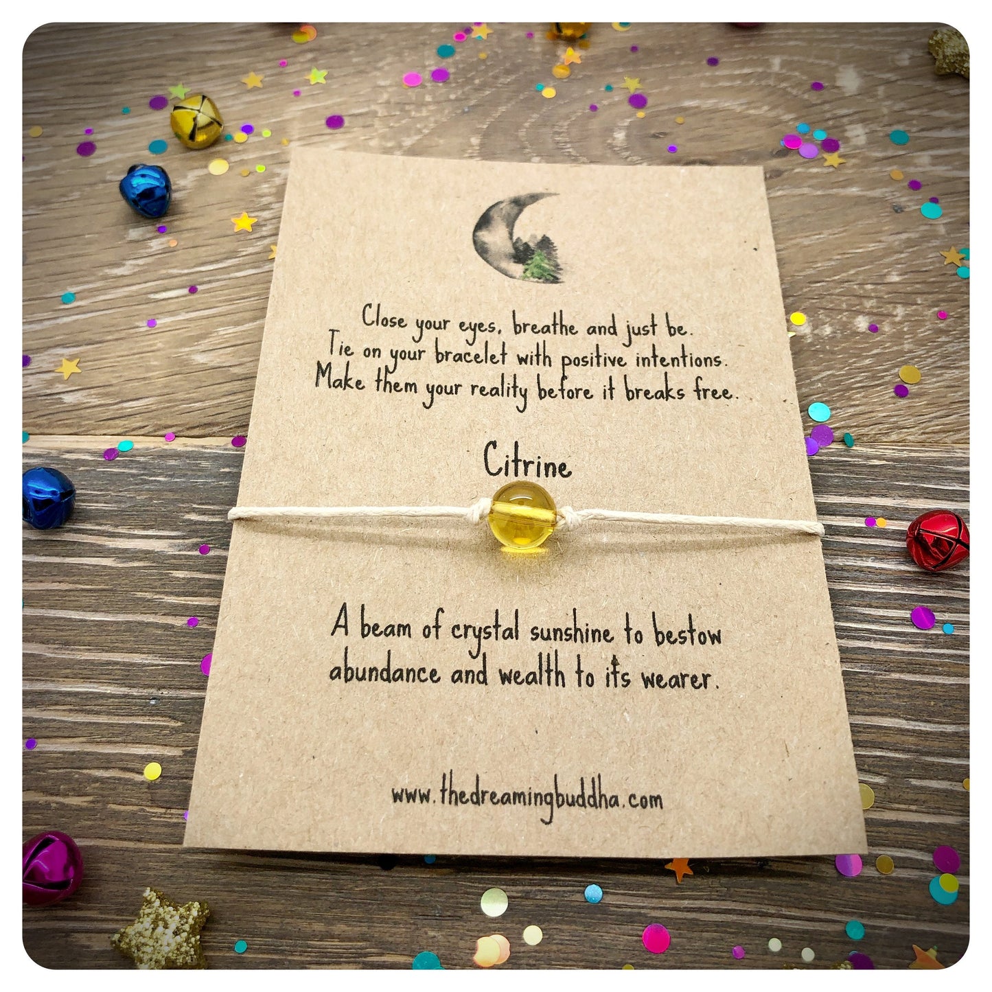 Citrine Wish Bracelet, Abundance Wealth Friendship Gift, Yellow Crystal Gemstone Jewellery, Single Bead Bracelet