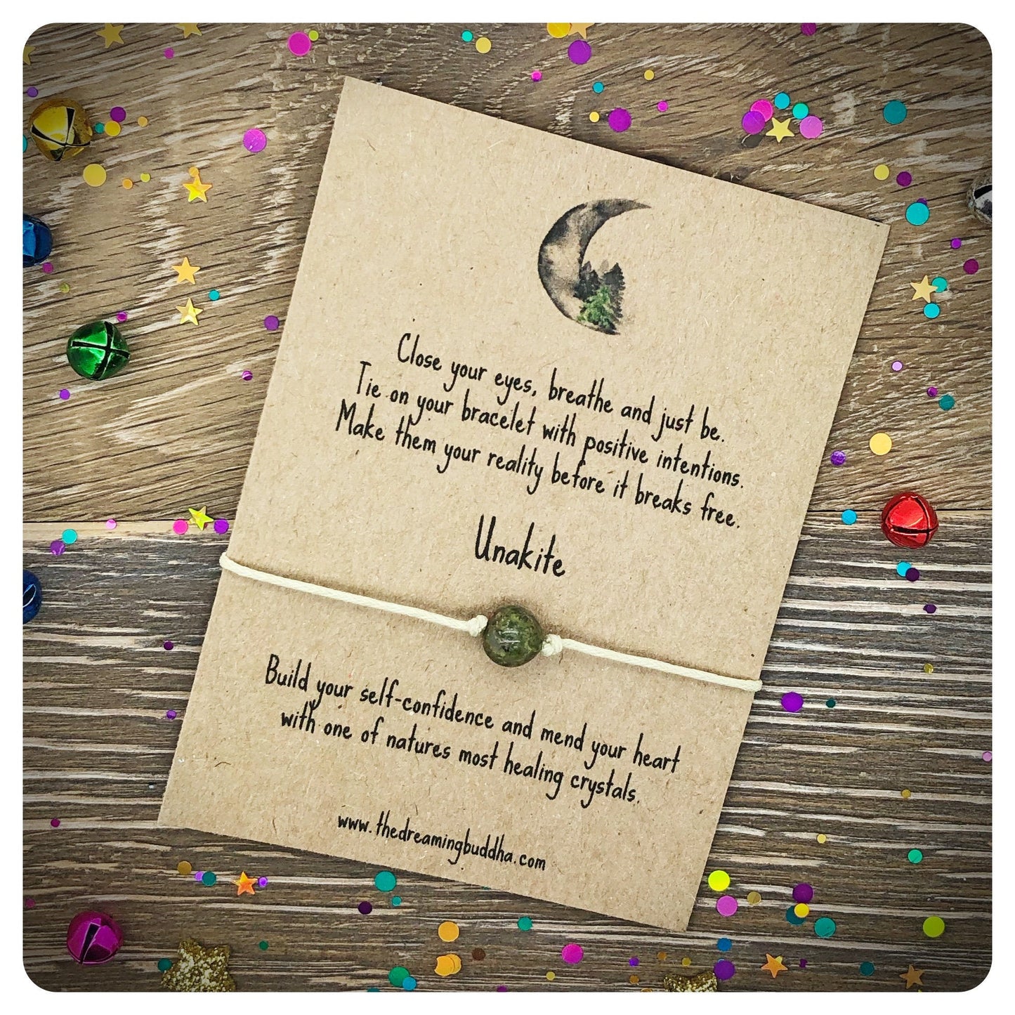 Self Confidence Wish Bracelet, Unakite Crystal, Gemstone Jewellery, Unakite Bracelet, Unakite Cord Bracelet