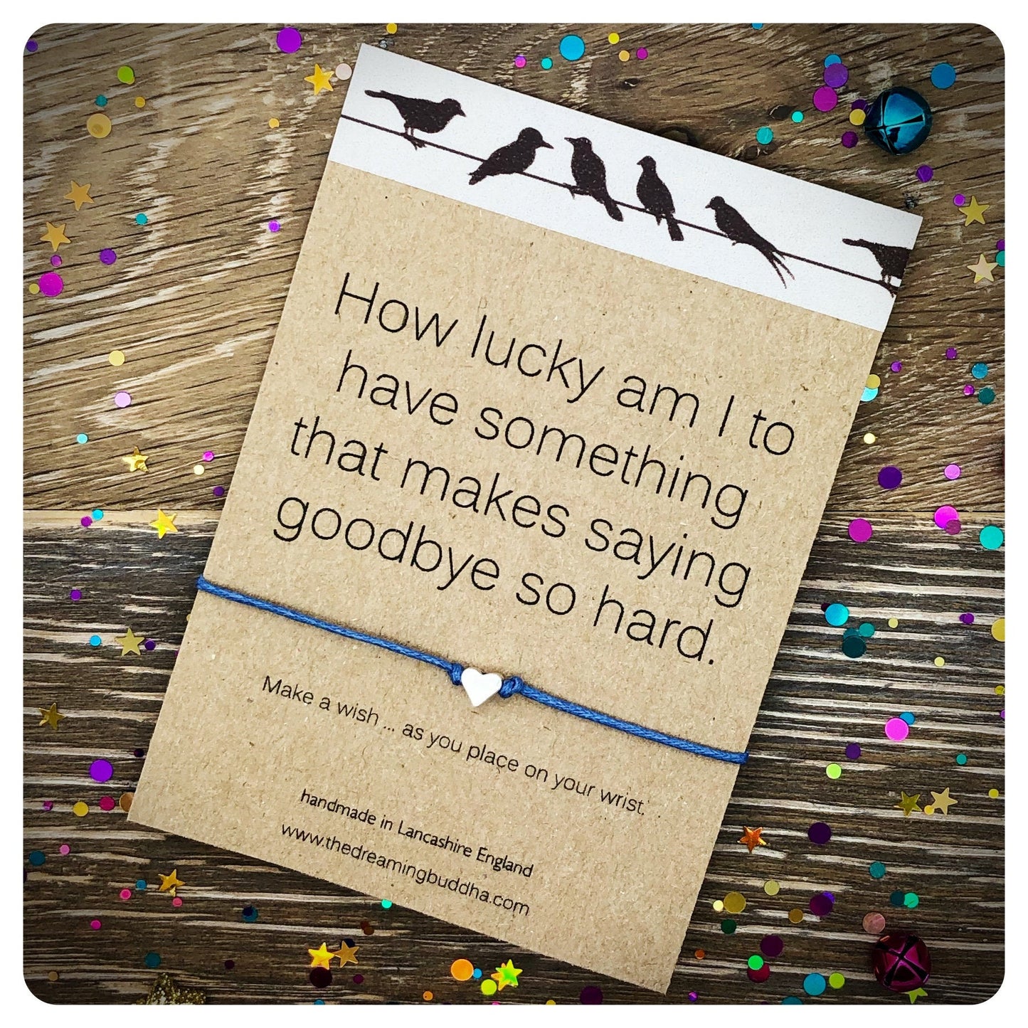 Pack Of Three How Lucky Am I Cards, Goodbye Wish Bracelets, Leaving Gifts, Sorry You’re Leaving