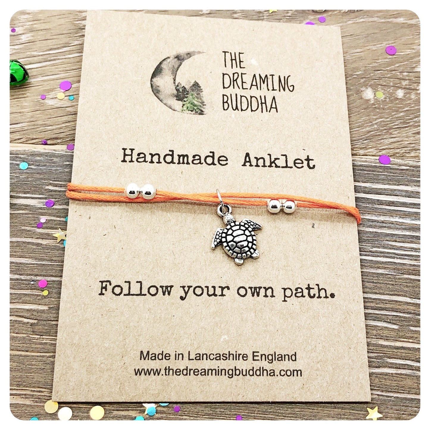 Turtle Anklet, Sea Turtle Ankle Bracelet, Adjustable Cotton Cord Ankle Bracelet, Boho Hippie Jewellery