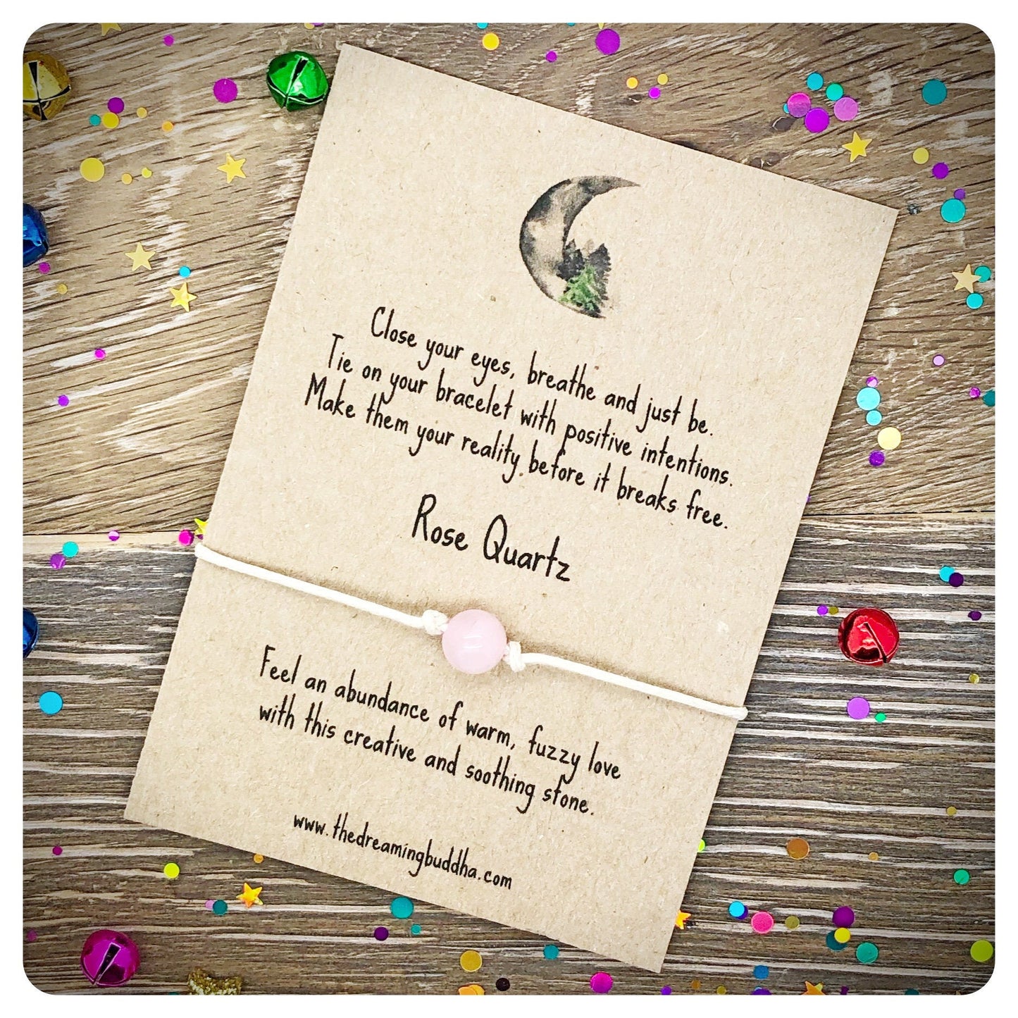 Rose Quartz, Love Wish Bracelet, Pink Crystal Gemstone Gift, Rose Quartz Bracelet