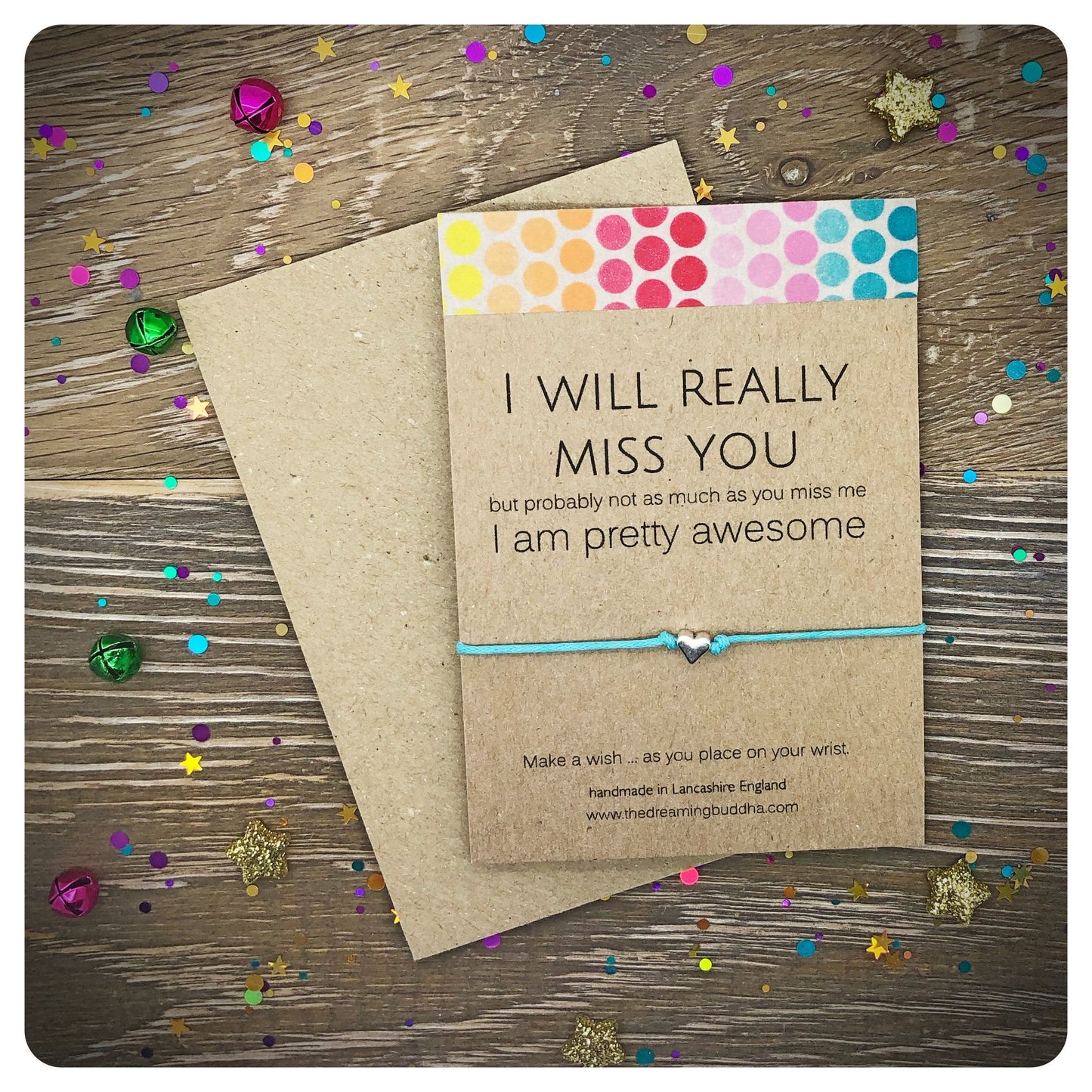 I Will Really Miss You Wish Bracelet, Leaving Card, New Job New School Funny Card, Going Away Travel Present