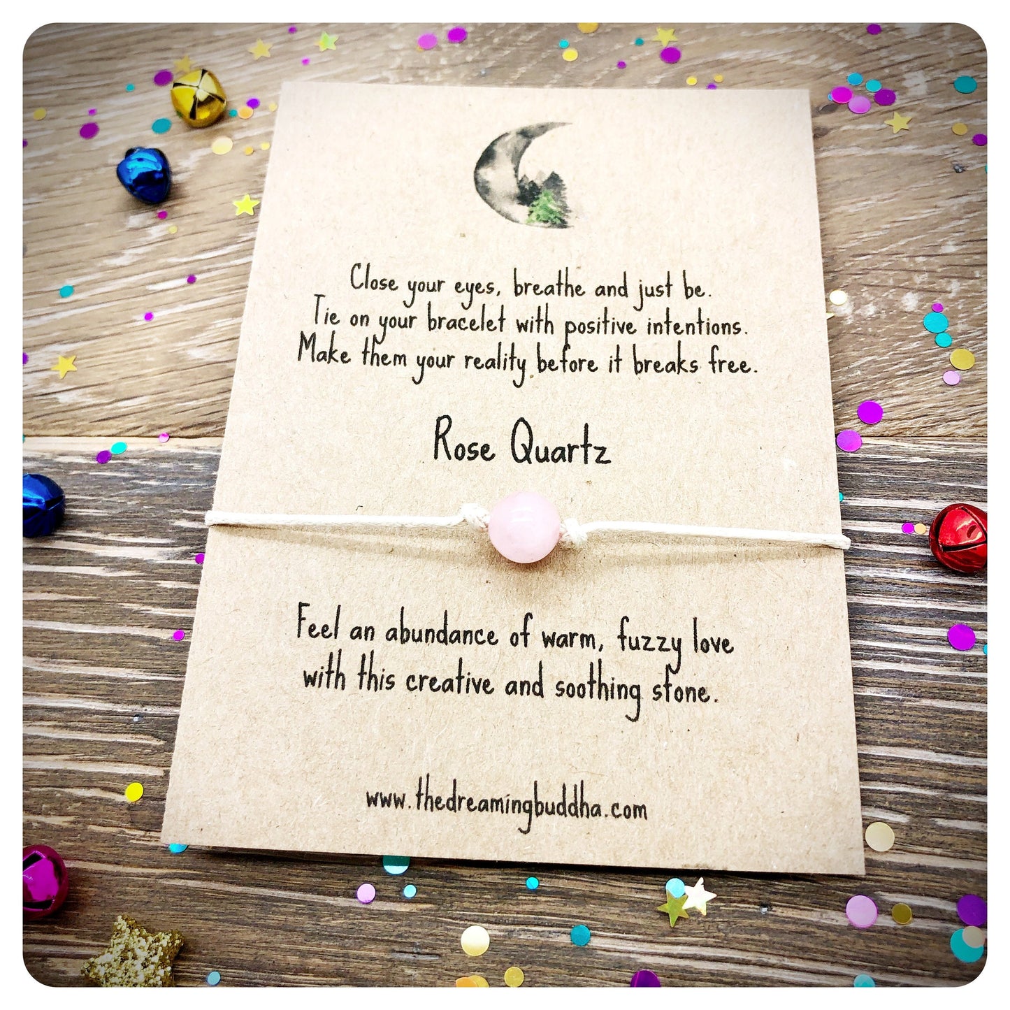 Rose Quartz, Love Wish Bracelet, Pink Crystal Gemstone Gift, Rose Quartz Bracelet