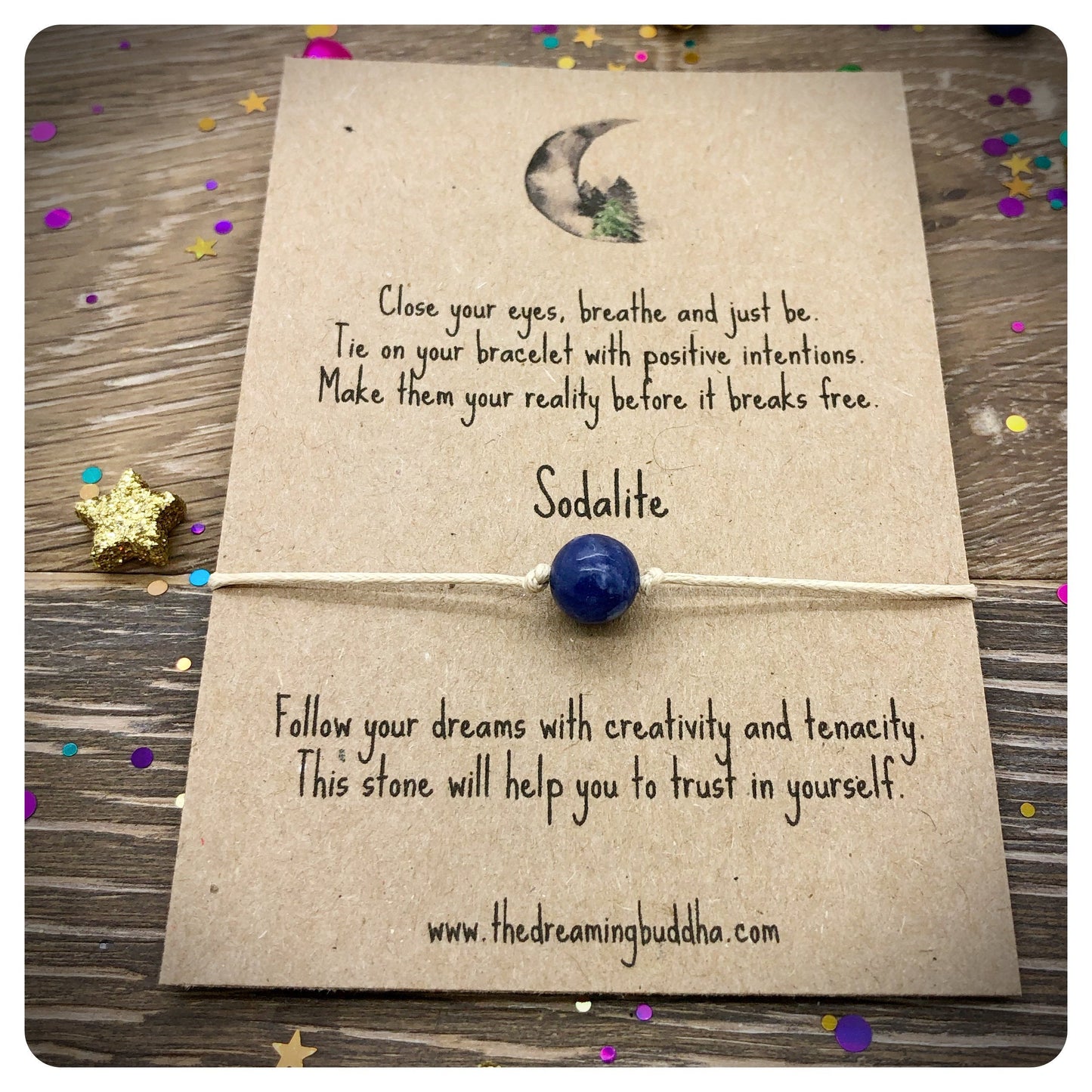 Sodalite Bracelet, Follow Dreams Wish Bracelet, Go For It Crystal, Blue Gemstone Gift, Cord Bracelet, Creativity Crystal Gemstone