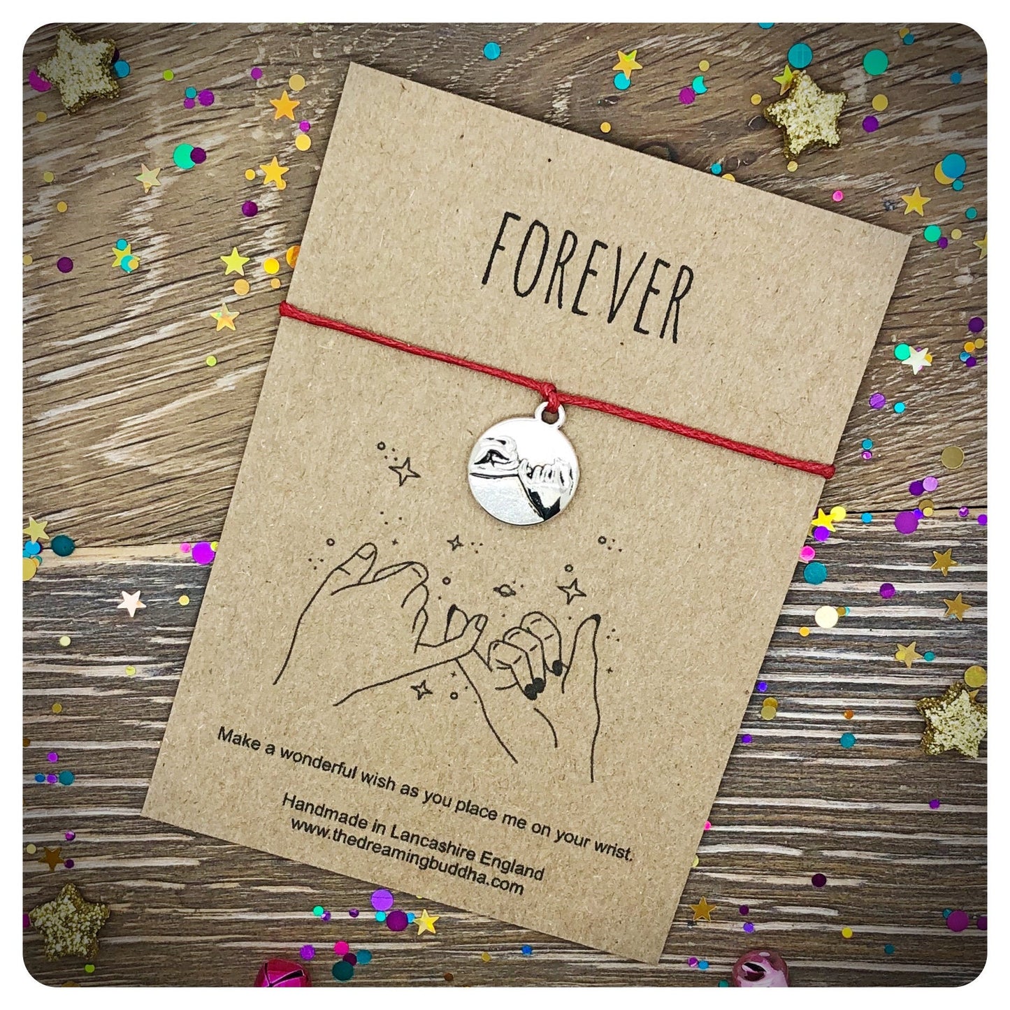 Pinky Promise Wish Bracelet, Pinky Swear Card, Best Friend Bracelet Card, Fiancée Bracelet, Love You Gift