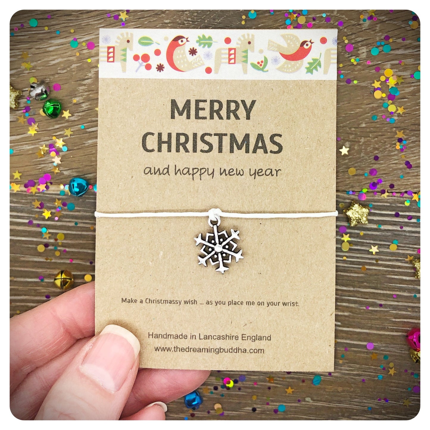 4 x Scandinavian Christmas Bracelets, Secret Santa, Xmas School Gifts, Nordic Table Decorations, Xmas Cracker Alternatives