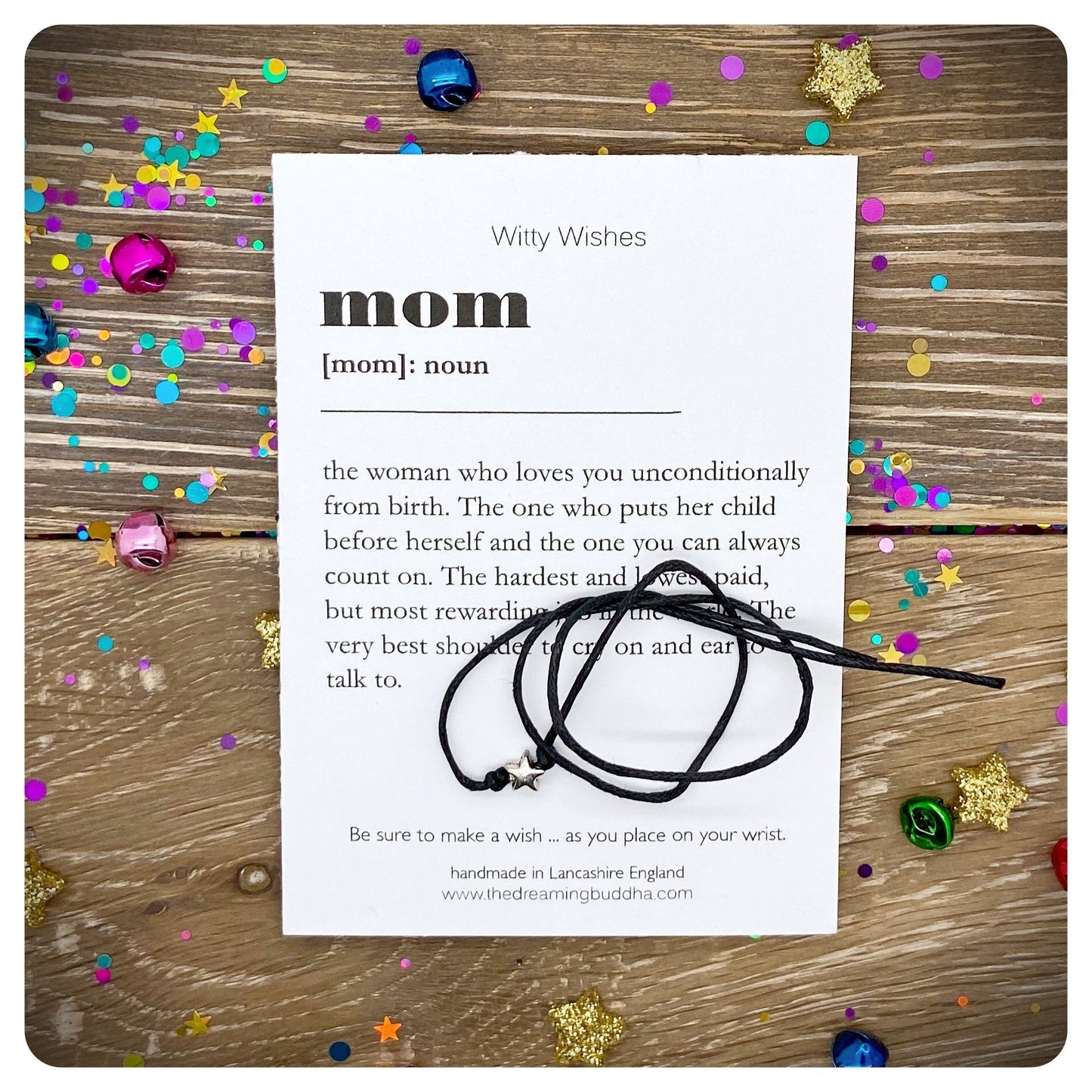 Mom Dictionary Definition Card, Mom definition Wish Bracelet, Mother’s Day Gift, Mom Birthday Present